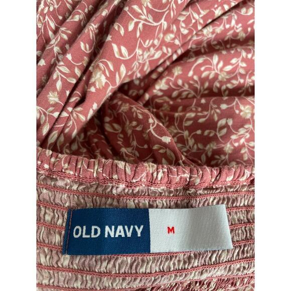 Old Navy Smocked Cami Jumpsuit Ruffled Square Neck Ditsy Floral Print Med - Picture 8 of 13